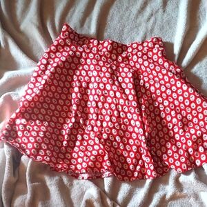 Floral Red Skirt